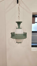 Suspension vintage métal vert style Mategot années 50
