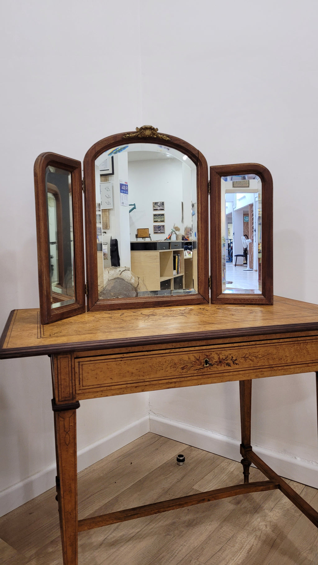Miroir triptyque ancien années 1920-30 ✨