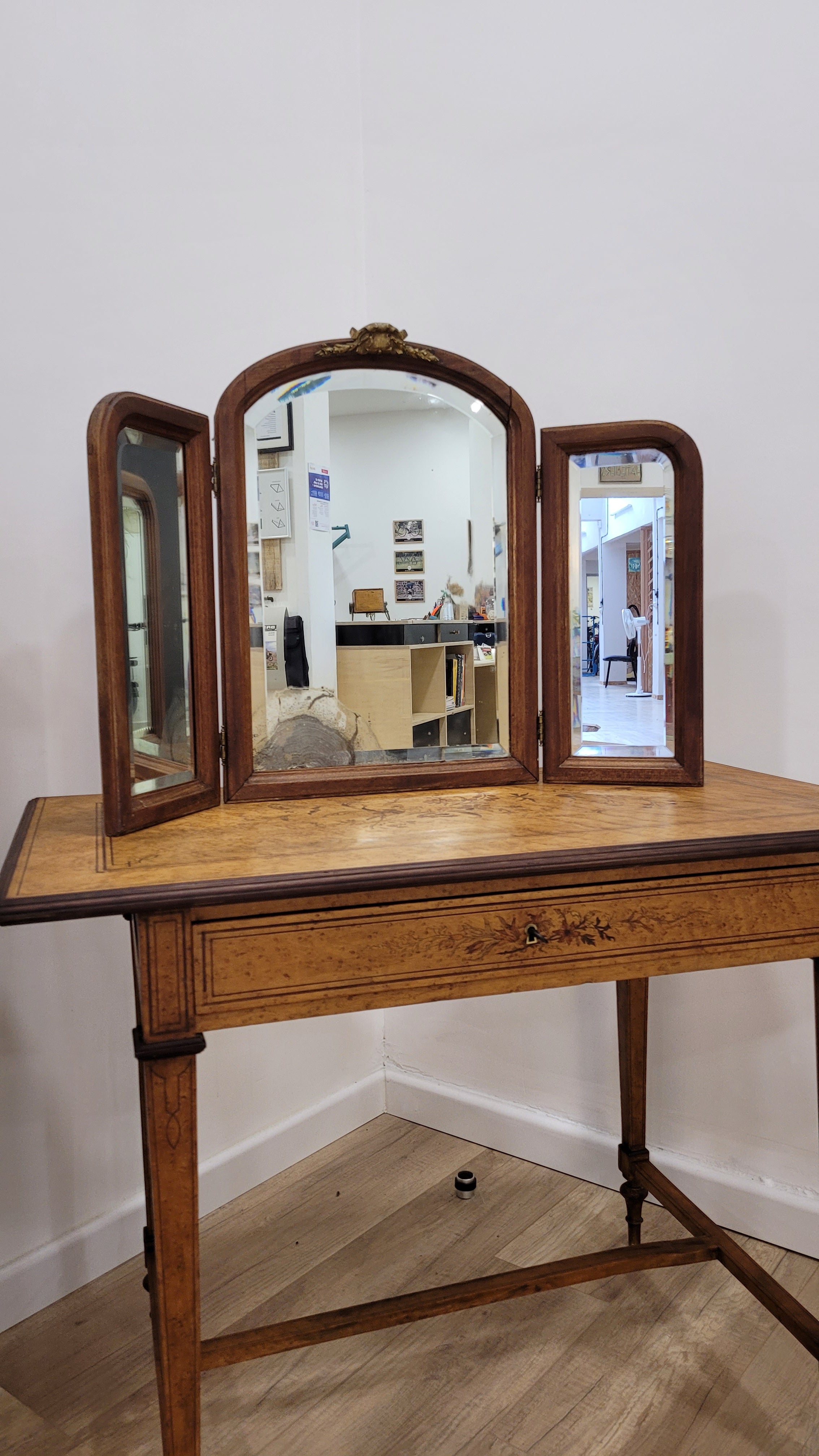 Miroir triptyque ancien années 1920-30 ✨