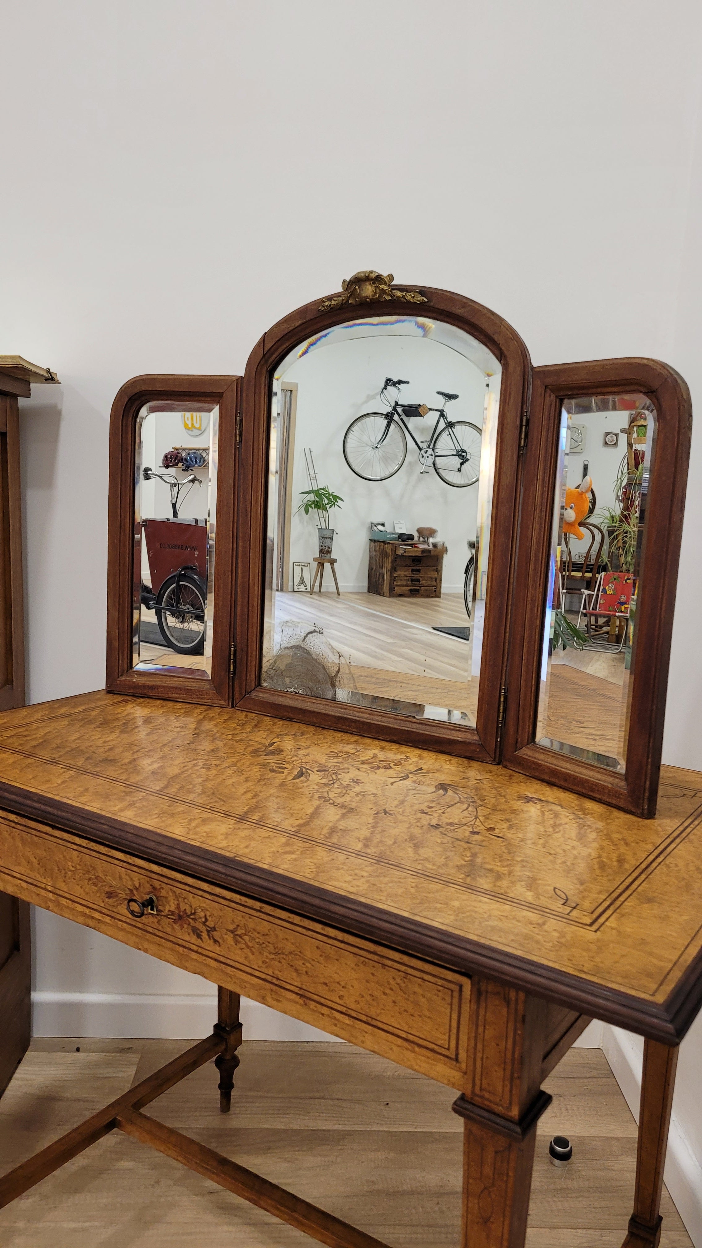 Miroir triptyque ancien années 1920-30 ✨