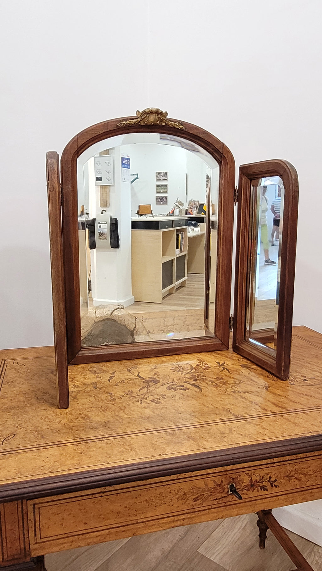 Miroir triptyque ancien années 1920-30 ✨