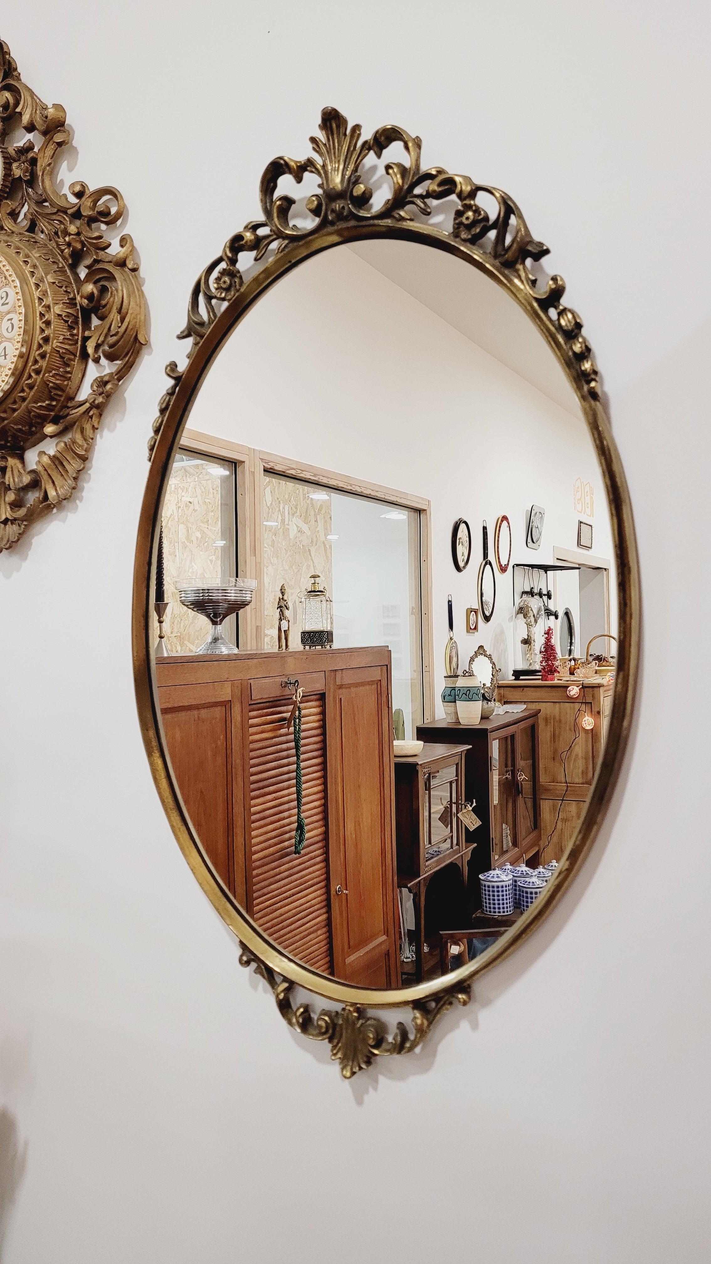 Miroir Ancien en Laiton – Style Baroque