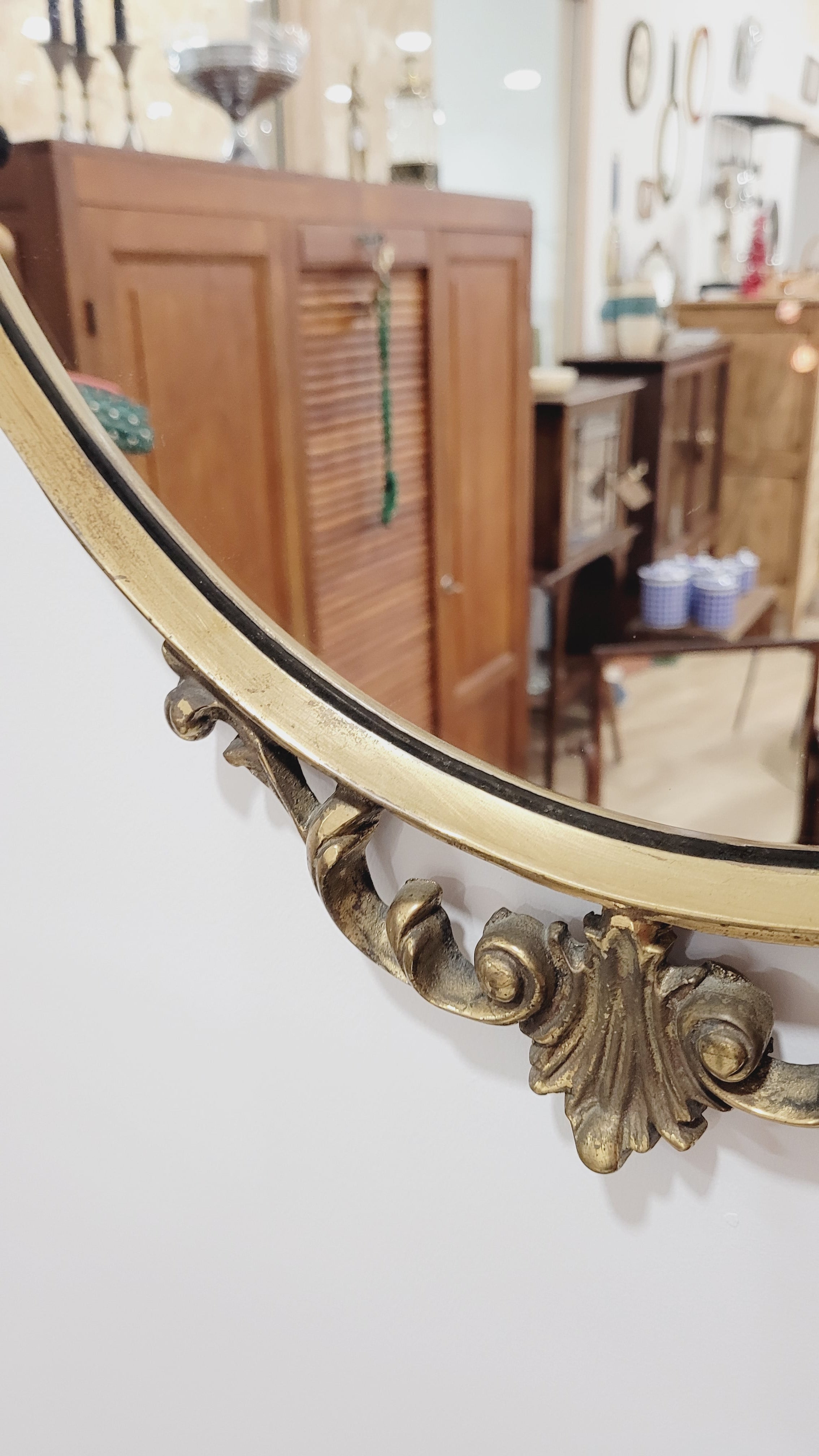 Miroir Ancien en Laiton – Style Baroque