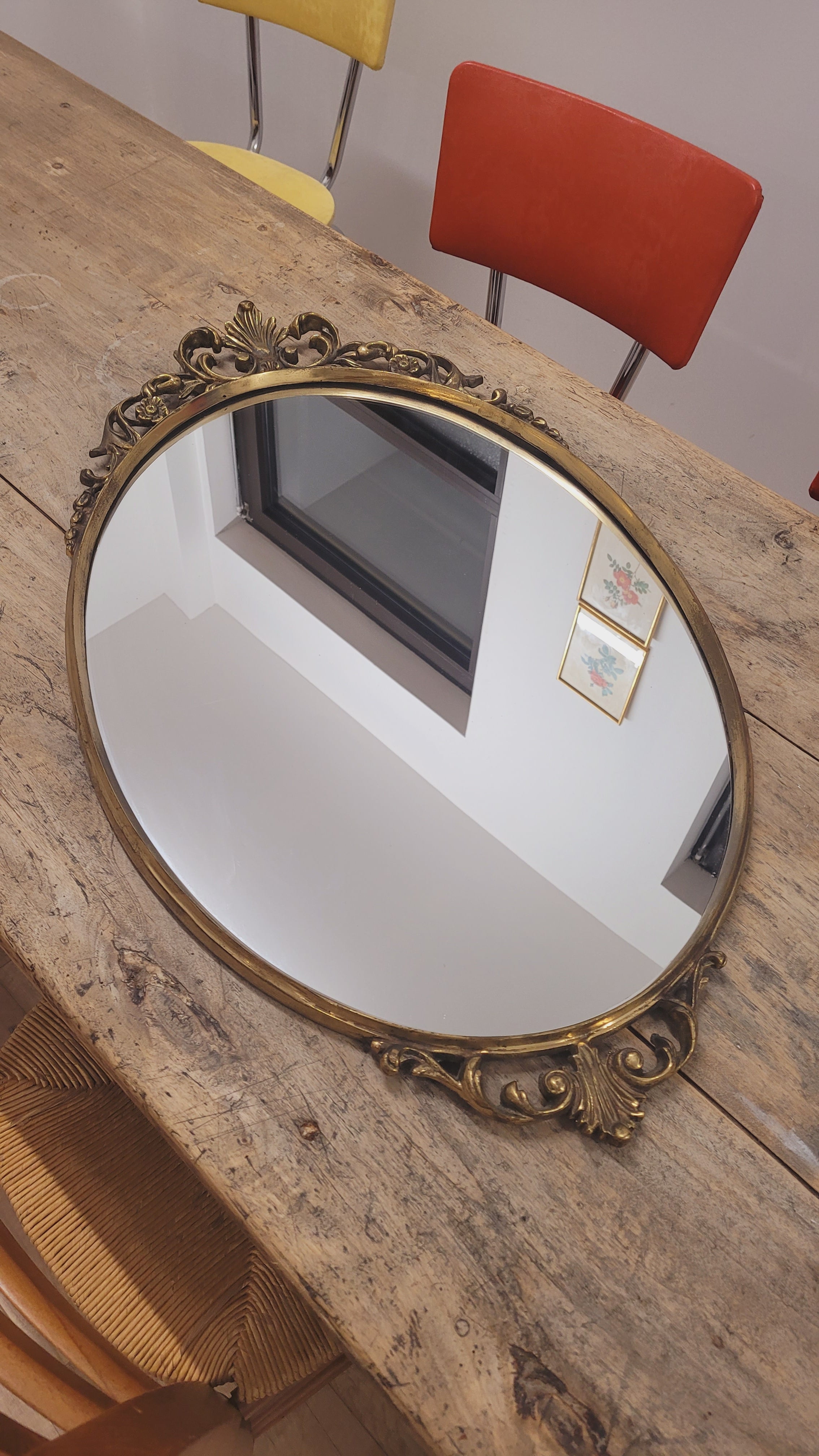 Miroir Ancien en Laiton – Style Baroque