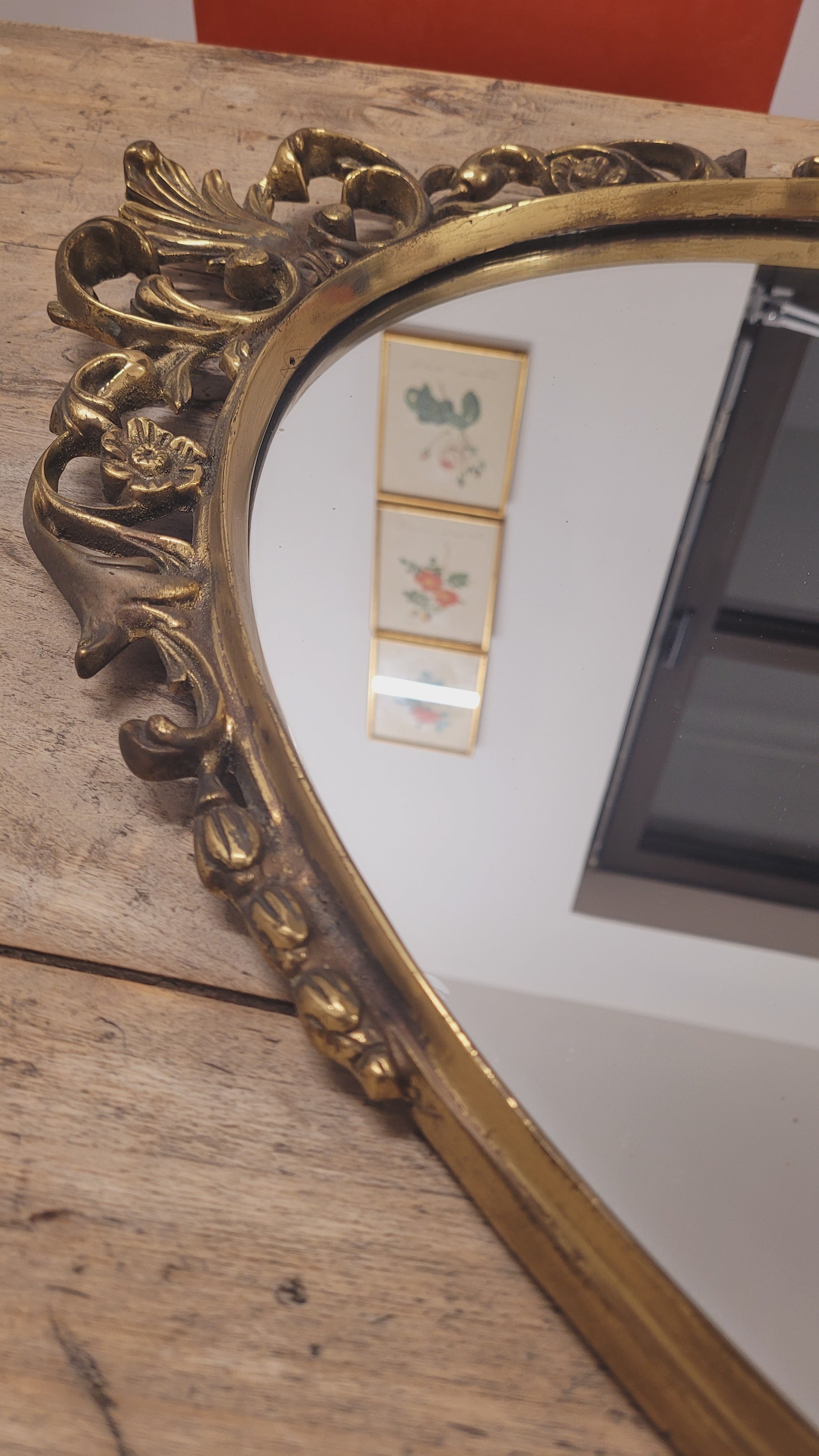 Miroir Ancien en Laiton – Style Baroque