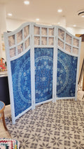 Paravent Cyanotype sur Tissu – Pièce Unique